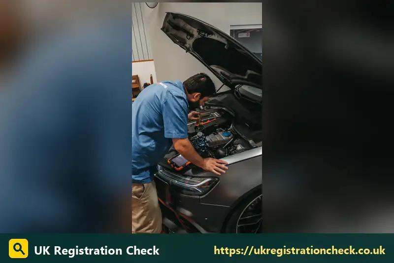 Mechanic checking a car engine with a diagnostic tool - baby boomer car tax changes