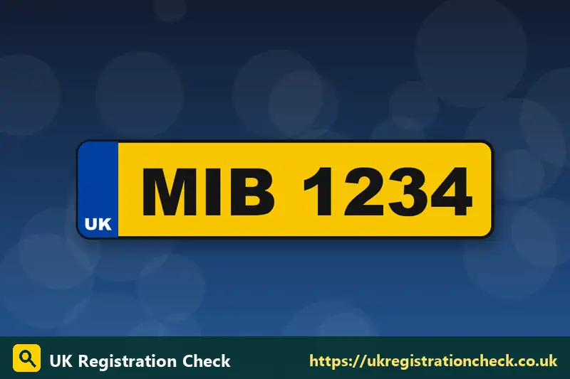 Illustration of a Northern Ireland style number plate with three letters and four numbers - old number plates uk