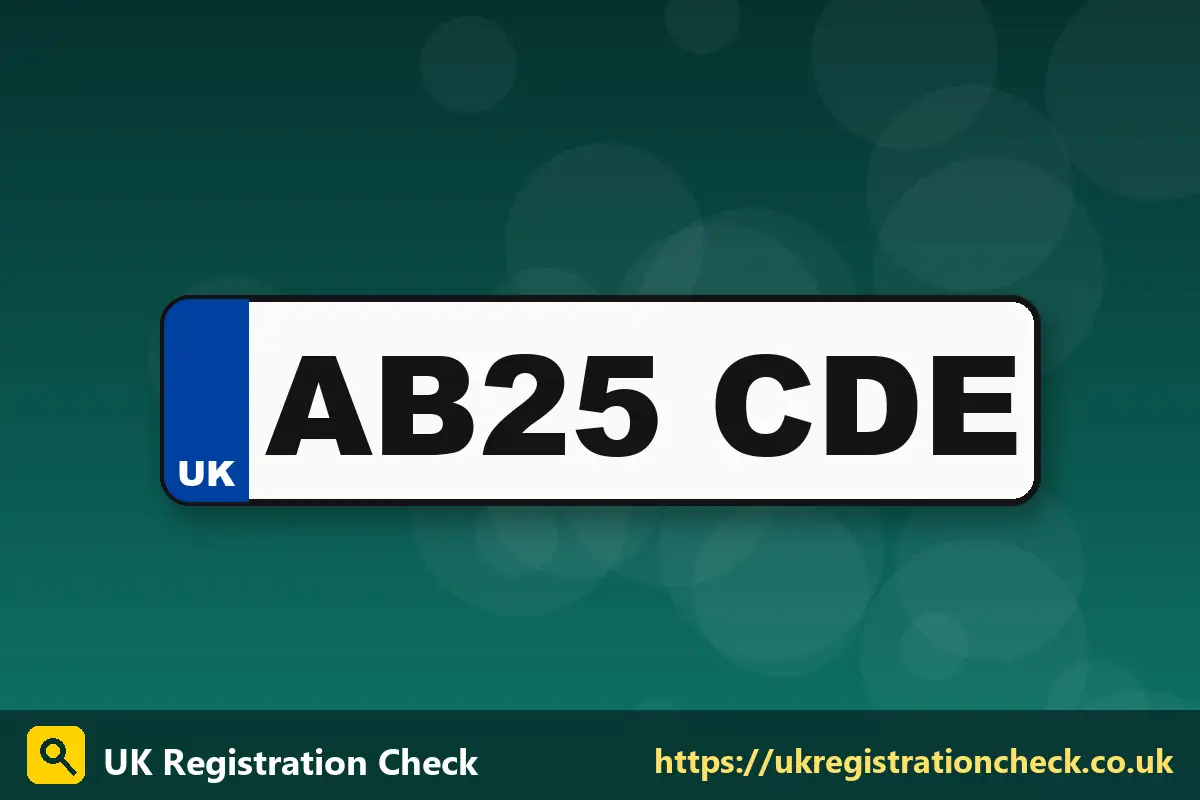 Illustration of a UK front number plate with a white background and black characters - baby boomer car tax changes