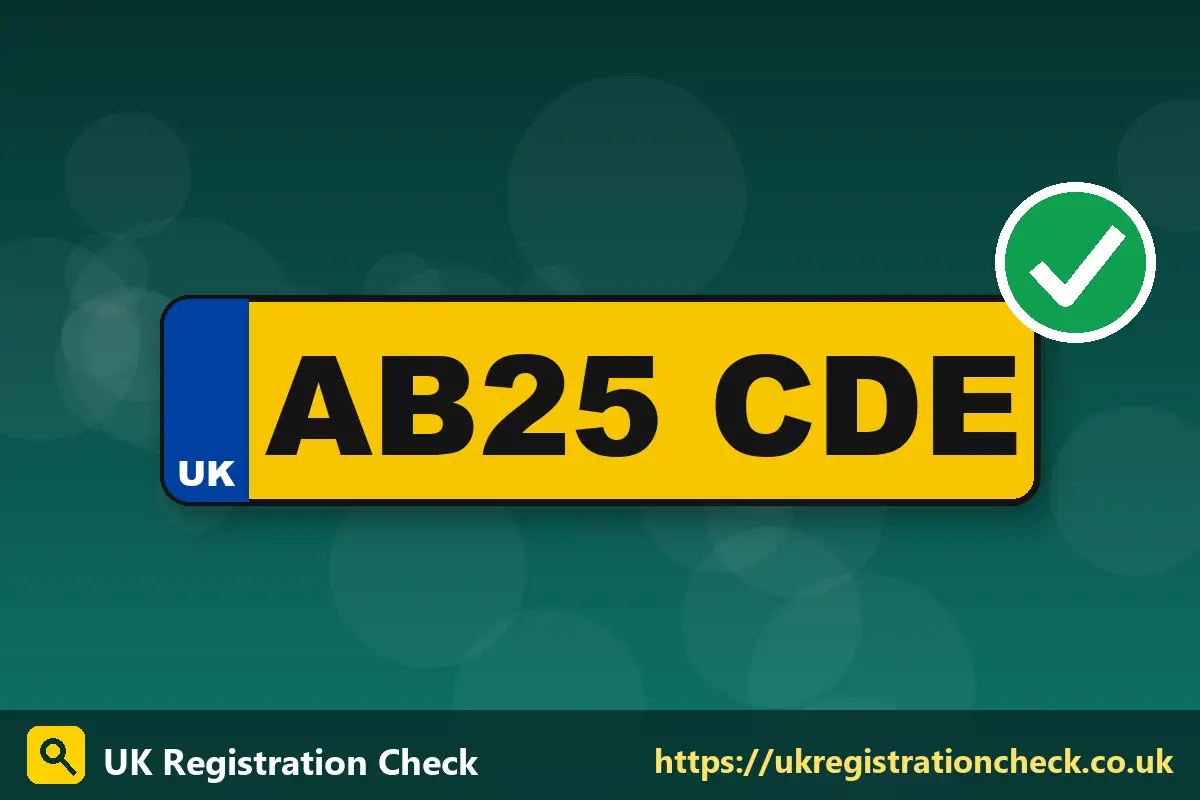 Illustration of a UK number plate with a green tick for a passed check - can you tax a car without insurance