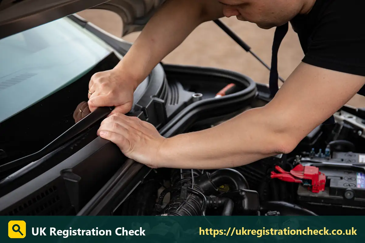 Mechanic checking under the bonnet of a car - check engine check