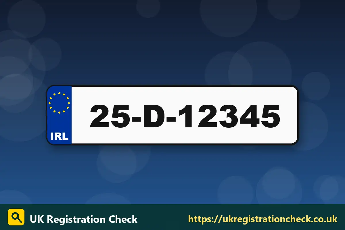 Illustration of an Irish style number plate with a blue EU band on a white background - rachel reeves car tax changes